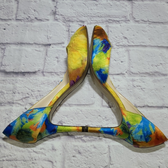 Unisa Multi Color Fabric Peep Toe Heels - Picture 5 of 9